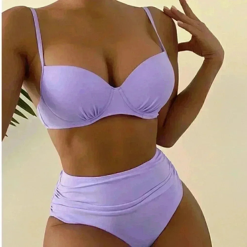 Vacay Ready Push Up Bikini Swimsuit purple